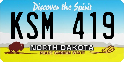 ND license plate KSM419