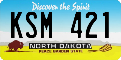 ND license plate KSM421