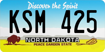 ND license plate KSM425