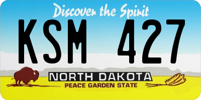 ND license plate KSM427
