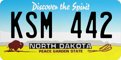 ND license plate KSM442