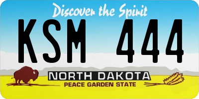 ND license plate KSM444