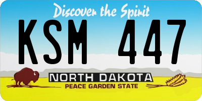 ND license plate KSM447