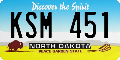 ND license plate KSM451