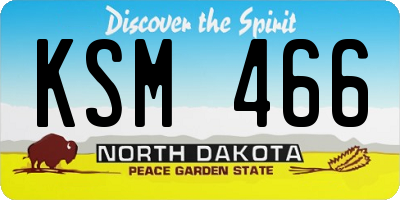 ND license plate KSM466