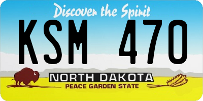 ND license plate KSM470