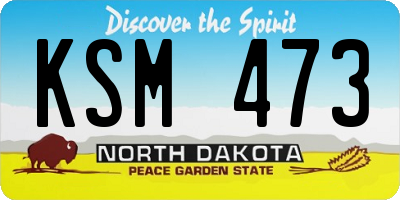 ND license plate KSM473