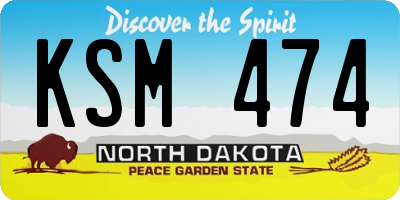 ND license plate KSM474