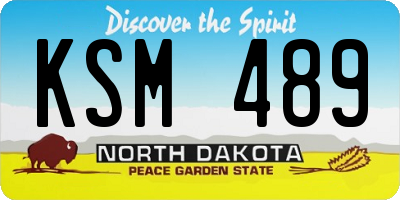 ND license plate KSM489