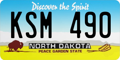 ND license plate KSM490
