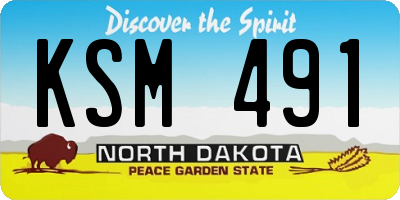 ND license plate KSM491