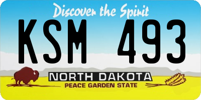 ND license plate KSM493