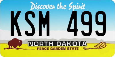 ND license plate KSM499
