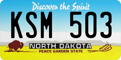 ND license plate KSM503