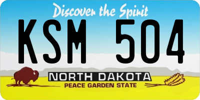 ND license plate KSM504