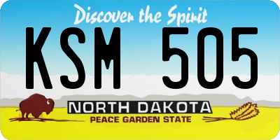 ND license plate KSM505