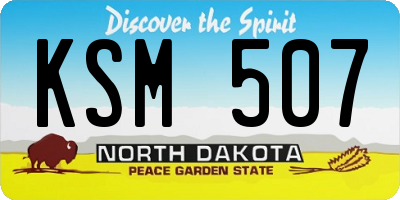ND license plate KSM507