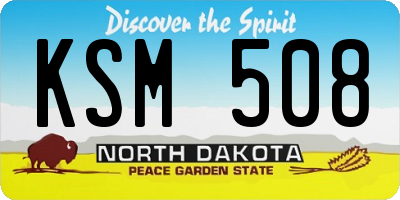 ND license plate KSM508