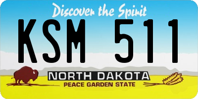 ND license plate KSM511