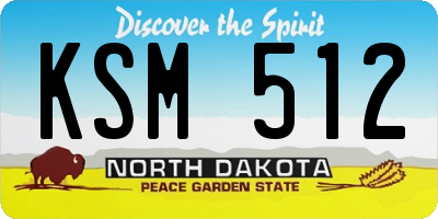 ND license plate KSM512