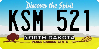 ND license plate KSM521