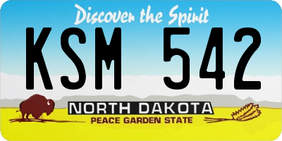 ND license plate KSM542