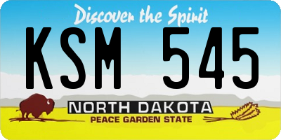 ND license plate KSM545
