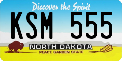 ND license plate KSM555