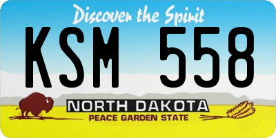 ND license plate KSM558