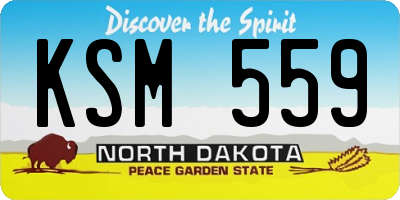 ND license plate KSM559