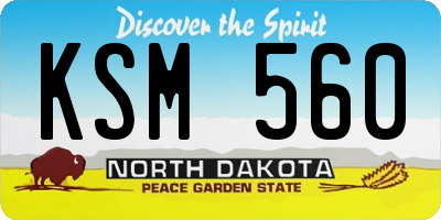 ND license plate KSM560