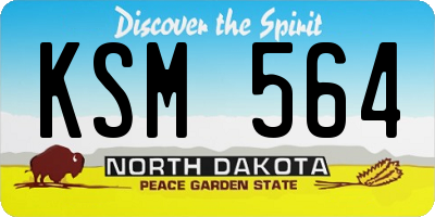 ND license plate KSM564