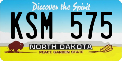 ND license plate KSM575