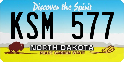 ND license plate KSM577
