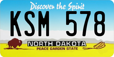 ND license plate KSM578