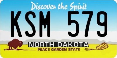ND license plate KSM579