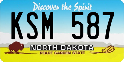 ND license plate KSM587