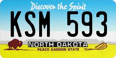 ND license plate KSM593