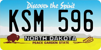 ND license plate KSM596