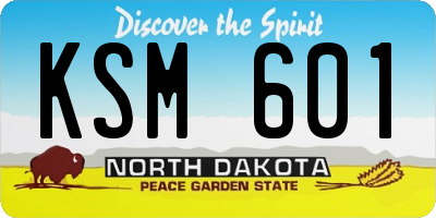 ND license plate KSM601