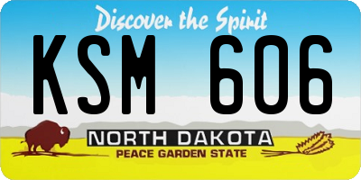 ND license plate KSM606