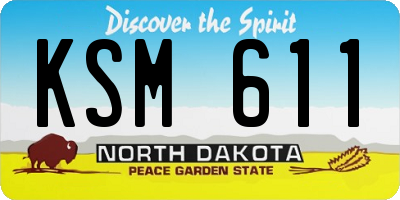 ND license plate KSM611