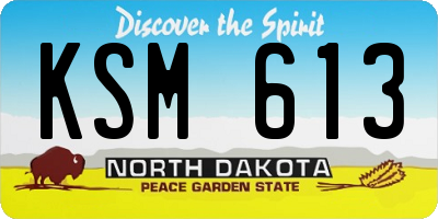 ND license plate KSM613