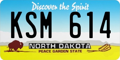 ND license plate KSM614