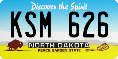 ND license plate KSM626