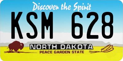 ND license plate KSM628