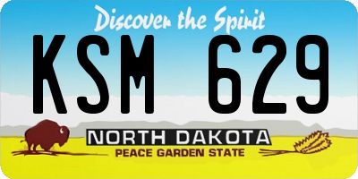 ND license plate KSM629