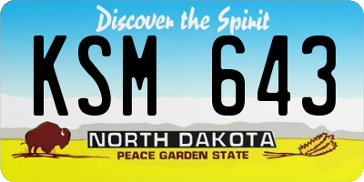 ND license plate KSM643