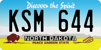 ND license plate KSM644