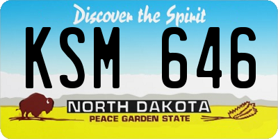 ND license plate KSM646